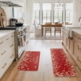 thumbnail image 7 of Sm:)e Holly Pine Branches Leaves Merry Christmas Kitchen Mats Set of 2, Winter Decor Low-Profile Kitchen Rugs for Floor - 17x29 and 17x47 Inch, 7 of 7