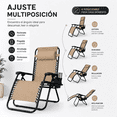 thumbnail image 4 of 2 Silla Camastro Plegable Gravedad 0 Reclinable Exteriores cafe, 4 of 9