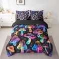 thumbnail image 2 of Feelyou Mystic Jungle Mushroon Bedding Comforter Set 7-Piece for Child, Neon Plant Botanical King Bedding Sets, Glitter Stars Print Reversible Bed Sheets, Ultra Soft Home Decor, 2 of 7