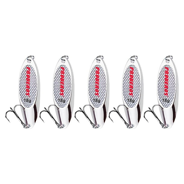 5 Pieces Fishing Spoons Lures for Huge Distance Cast Long Casting Bass