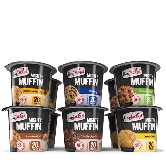 FlapJacked Mighty Muffin Power Breakfast Variety Pack, 12 Pack