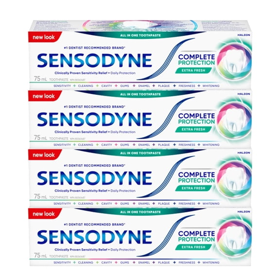 Sensodyne Complete Protection Sensitivity Toothpaste, Extra Fresh 3.40 oz Pack of 4
