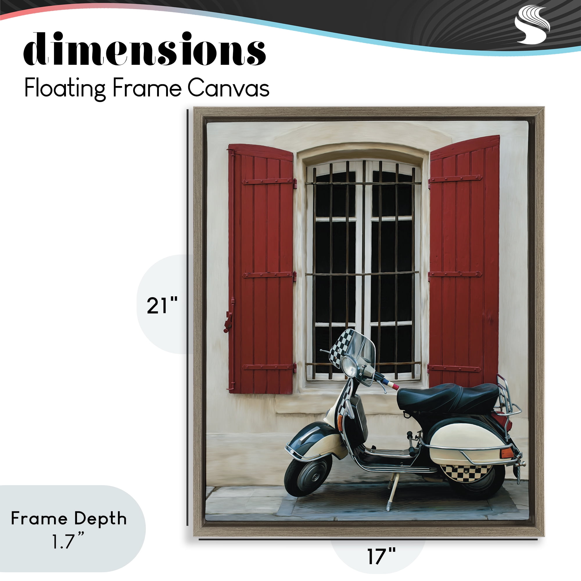 Stupell Industries Two Wheel Dream Brown Framed Floater Canvas Wall Art, design by Renel Peters