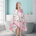 thumbnail image 6 of Pioneer Flower Floral Print Pattern Hooded Bath Towel，60"x35" for Ages 3 To 12 Kids, Quick Dry Lightweight Soft Microfiber Hood Beach Towel Cover Up for Kids, 6 of 7