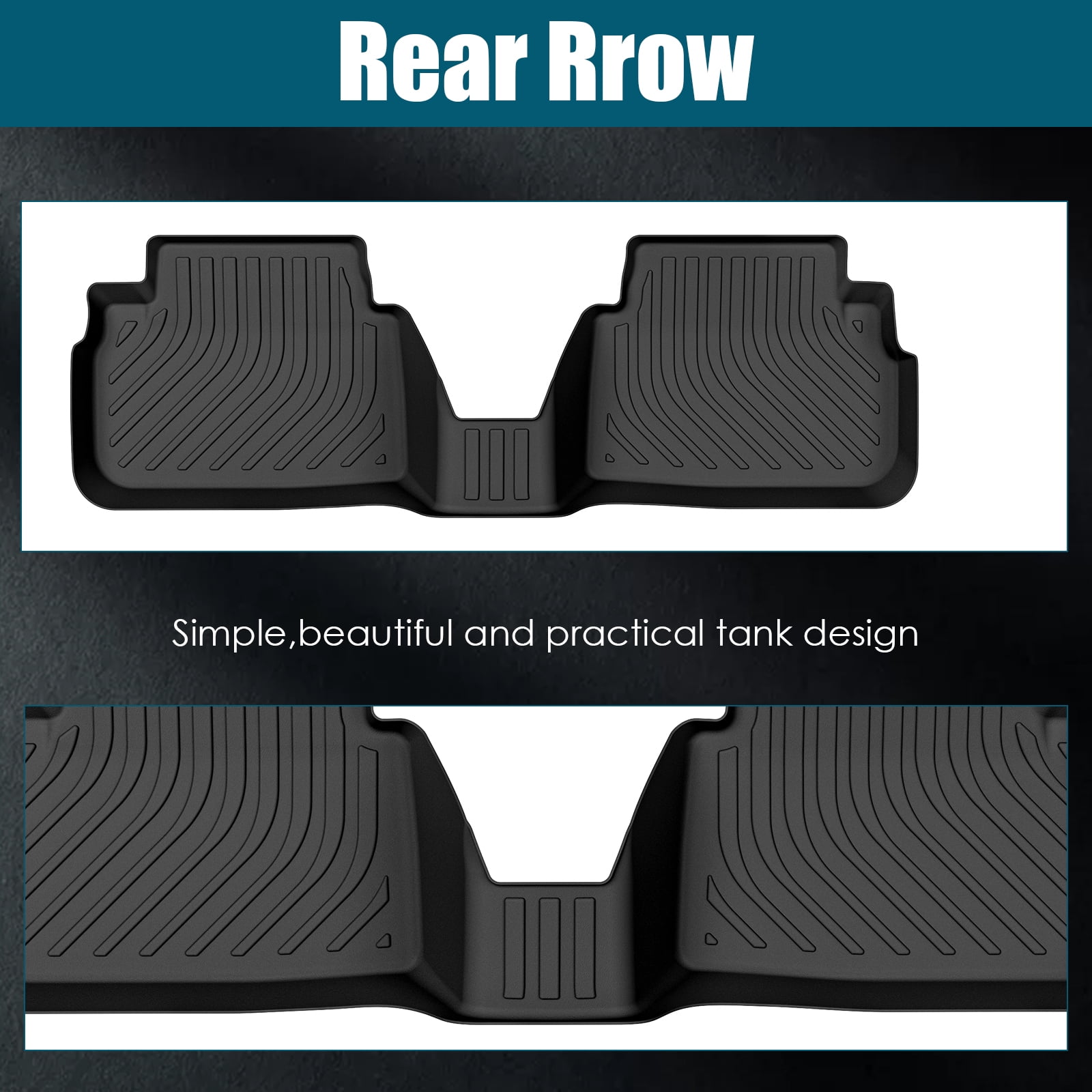All-Weather Rubber Car Floor - Black 3-Piece Set-Car Floor Mats All-Weather TPE Rubber