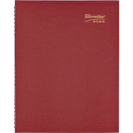 Brownline® CoilPro Weekly Appointment Book  8-1/2  x 11   Red  January To December 2022  CB950C.RED