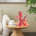 thumbnail image 2 of 5" x 10" Pink Resin Tinted Ballon Dog Sculpture, by DecMode, 2 of 9