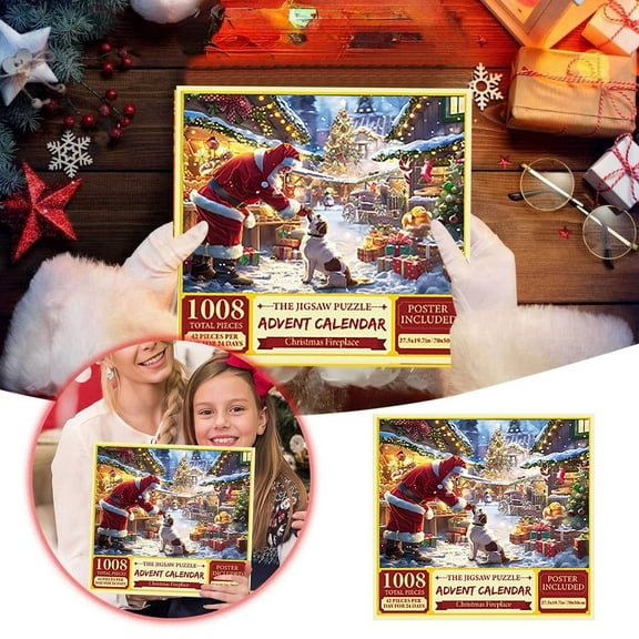 Countdown Sets Advent Calendar Christmas Puzzles 1008 Puzzle 24 Days Family Game for Kids Teens Adults Holiday
