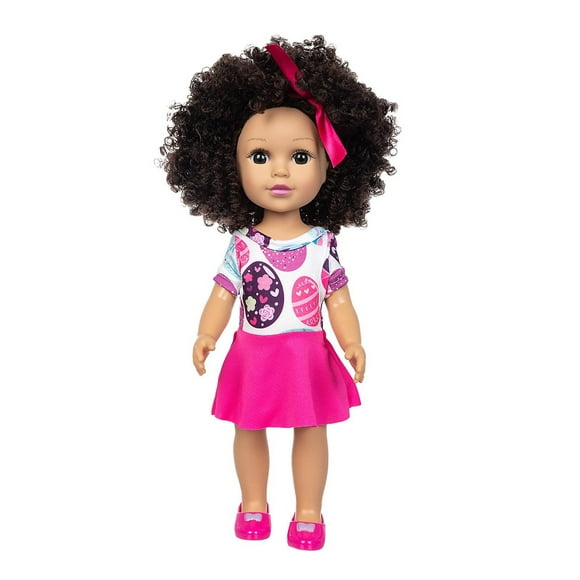Juguete de simulación para bebés Doll HUOGUO, pelo rizado, 35 cm, con ropa