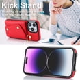 thumbnail image 6 of ShellTech for iPhone 14 Pro Wallet Case with Cross Body Chain,Zipper Case Cover with Coin Pocket Lanyard,Red, 6 of 10