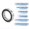 thumbnail image 5 of Unique Bargains 6011DDU Deep Groove Ball Bearings P0 55x90x18mm Lubricated Bearings Double Rubber Seal Black Silver Tone Scooter Skateboard Wheel, 5 of 6
