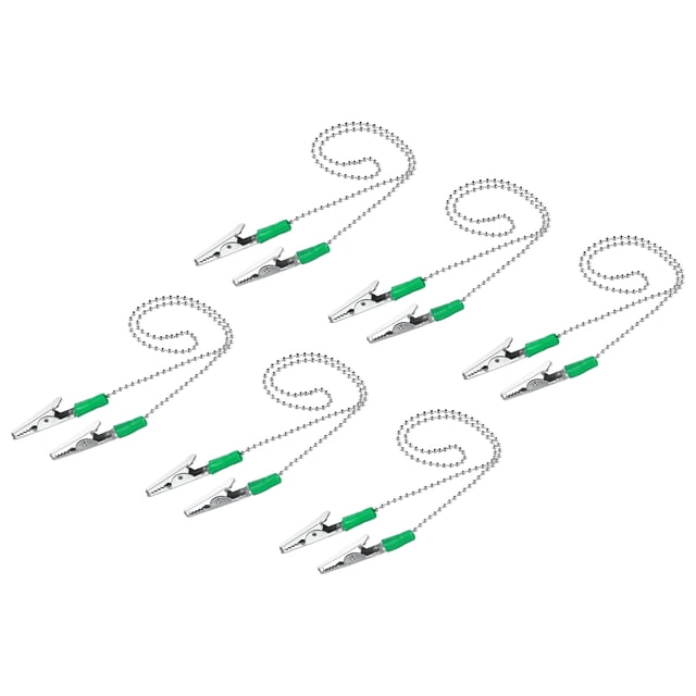 Servilleta Cadena, 18" 6uds Aleación Cuello Babero Soporte Cadena Sol Sombrero Correa Cuerda Cuerda con Clips para Fijación Soporte Tapa, Verde