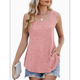 thumbnail image 3 of Camisetas Sin Mangas para Mujer, Túnicas Básicas de Verano, Ropa Suave, Conjuntos Casuales de Moda 2025. Rosa M, 3 of 10