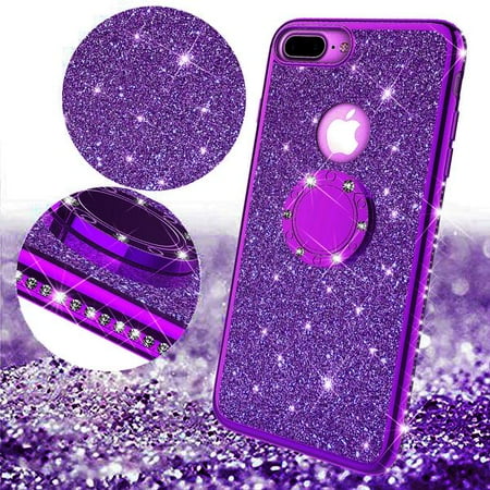 Apple iPhone 8 Case, Glitter Cute Phone Case Girls with Kickstand