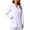 White09, variant on Karymi Plus Size Tops for Women Lab Coat, Lapel Collar Long Sleeve Full Button Down Slim Waist Tunic Uniform, Multi Pockets Solid Scrub Jacket for Nurse Doctor Cute Tops for Women
