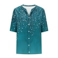 thumbnail image 5 of STETMN Summer Linen Top for Women Half Sleeve Casual T-shirt Notch Neck Lightweight Tee, 5 of 5