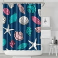 thumbnail image 2 of 72x84in Seashell Fabric Shower Curtain, Waterproof Chun Yafang Polyester, Mold Resistant, Includes 12 Plastic Hooks, Perfect for Beach House or Nautical Bathroom Decor, 2 of 5