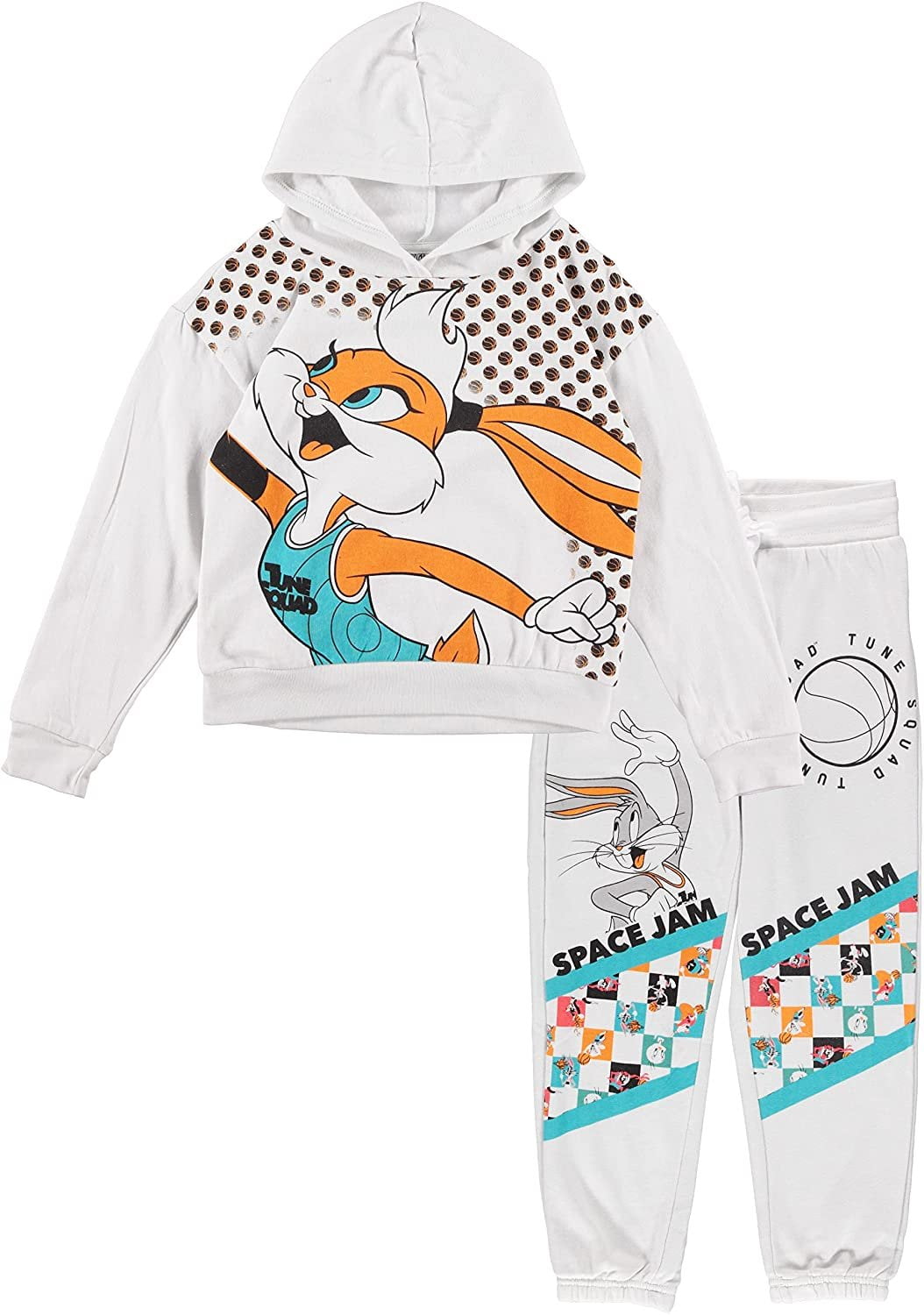 Girls' Space Jam A New Legacy Oversized Jumbo Pullover Hoodie and Jogger Clothing Set - Sizes 4-16 6-6X