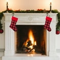 thumbnail image 3 of Haute Decor Red and Black Buffalo Check HangRight® Christmas Stocking, 3 of 6
