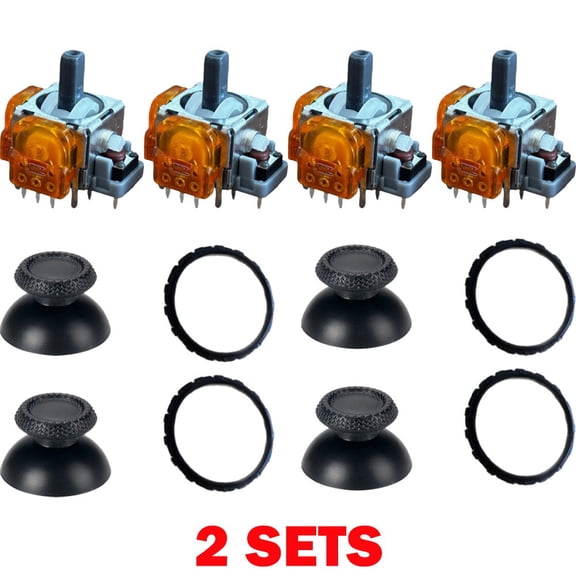 2 Set For PS5 Joystick Upgrade Anti Drift TMR Joysticks Thumbrigs And Rings US