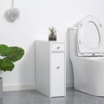 thumbnail image 2 of HOMCOM Armoire de Rangement pour Salle de Bain, Armoire Étroite pour Papier Hygiénique avec Tiroirs, 2 of 10