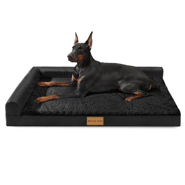 Cama ortopédica para perros Patas Lague, grande, impermeable, 90 x 60 cm, negra