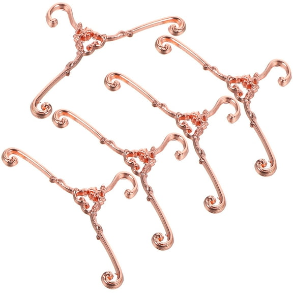 OUNONA  5 Pcs Mini Hanger Doll Clothes Dolls Small Clothing Rack Pink