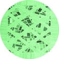 thumbnail image 1 of Ahgly Company Indoor Round Solid Emerald Green Modern Area Rugs, 6' Round, 1 of 4