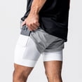 thumbnail image 7 of LYMAYTER S-3XL Men Sweat Shorts Summer Dual-Layer Jogger Shorts Casual Breathable Slim Running Shorts, 7 of 7