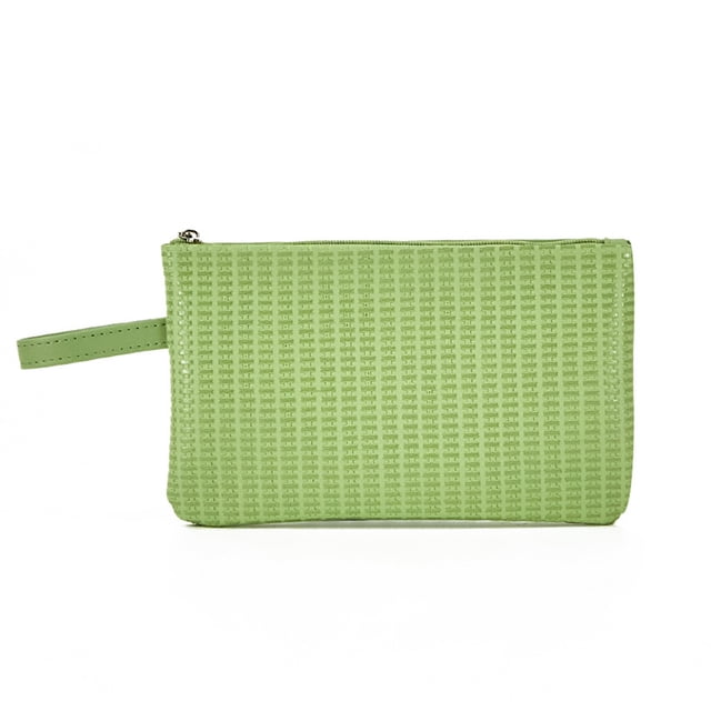 cable de datos de paquete rojo, billetera móvil cero, bolsa de maquillaje portátil, bolsa de almacenamiento con cremallera multifuncional Verde claro