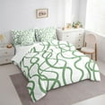 thumbnail image 3 of Erosebridal Green White Bedding Full Size,Modern Geometric Comforter Sets With Sheets,Abstract Wave Lines Bedding Sets Full Size, Breathable Bedroom Decorative,7-Piece, 3 of 5
