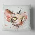 thumbnail image 2 of Designart Red Faced Cat Watercolor Sketch - Animal Throw Pillow - 16x16, 2 of 5