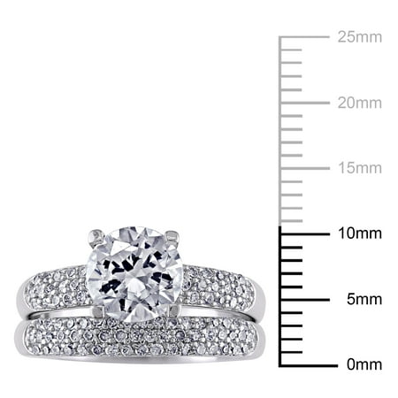 Miabella Women's 4-3/8 Carat T.G.W. Cubic Zirconia Solitaire Bridal Set in Sterling Silver