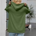 thumbnail image 5 of jtjvou Casual Long Sleeve Hooded Sweatshirt Comfortable Blouse Soft Daily T-Shirt with Pocket Dressy for Party Travel Home Fashion Everyday Wear Green M, 5 of 5