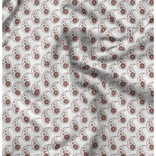 Soimoi Red Cotton Jersey Fabric Paisleys Paisley Print Fabric by the Yard 58 Inch Wide