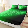 thumbnail image 3 of Homewish Modern Geometric Artistic Queen Sheet Sets,Waves Stripes Lines Flat Sheet,Green Black Queen Fitted Sheet For Girls Kids,Microfiber Bedroom Decor,4-Piece, 3 of 7
