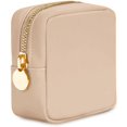 thumbnail image 1 of Bolsa de maquillaje DANCOUR pequeña minibolsa de viaje para cosméticos, color beige, 1 of 6