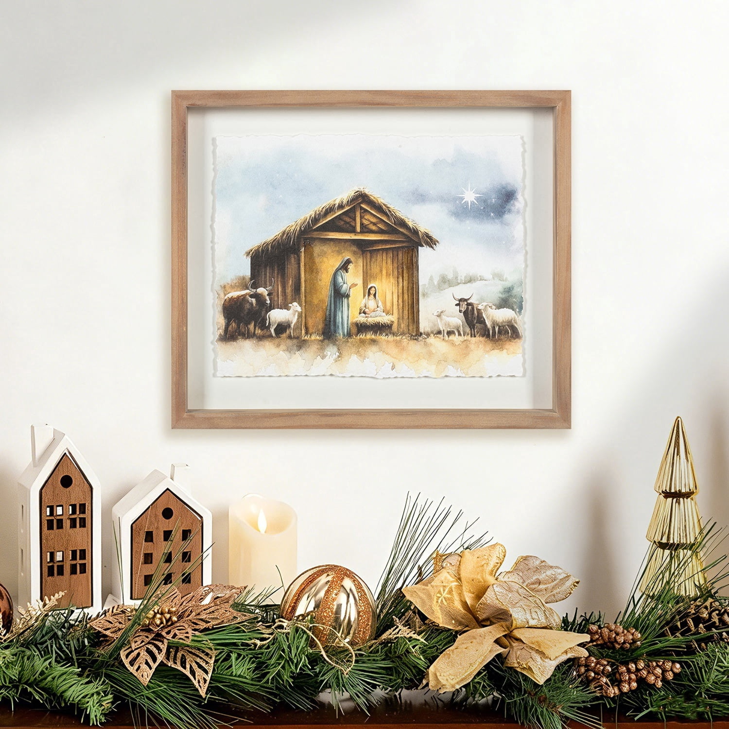 Nativity Scene Christmas Wall Art, Multicolor, 14" x 11", by Holiday Time