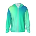 thumbnail image 1 of Fotbe blue green colors Chaqueta con Protección Solar UPF 50+ para Hombre y Mujer, Camisa con Capucha y Bolsillos-Small, 1 of 7