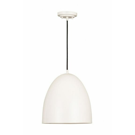 1 Light Dome Pendant in Classical Style 12 inches Wide By 12.5 inches High-Matte White Finish Bailey Street Home 372-Bel-4529439