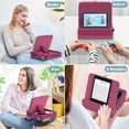 thumbnail image 4 of KDD Tablet Pillow Stand, iPad Tablet Stand with Storage, Foldable Adjustable Holder for Desk Bed Couch and Lap, Purple, 4 of 9