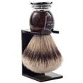 thumbnail image 3 of Parker Safety Razor 100% Silvertip Badger Bristle Faux Horn Handle Shaving Brush -- Brush Stand Included, 3 of 4
