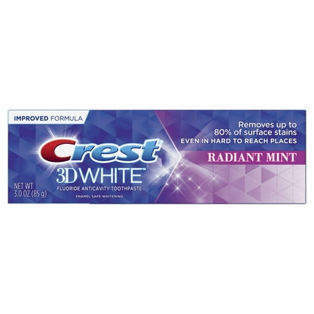 Crest 3D White, Whitening Toothpaste Radiant Mint, 3.0 oz