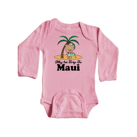

Inktastic 1st Trip to Maui Hawaii Gift Baby Boy or Baby Girl Long Sleeve Bodysuit