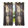 thumbnail image 6 of Yayeee Window Curtains Set of 2 for Living Room Light Filtering 63"x52", Skeleton Stripes, 6 of 7