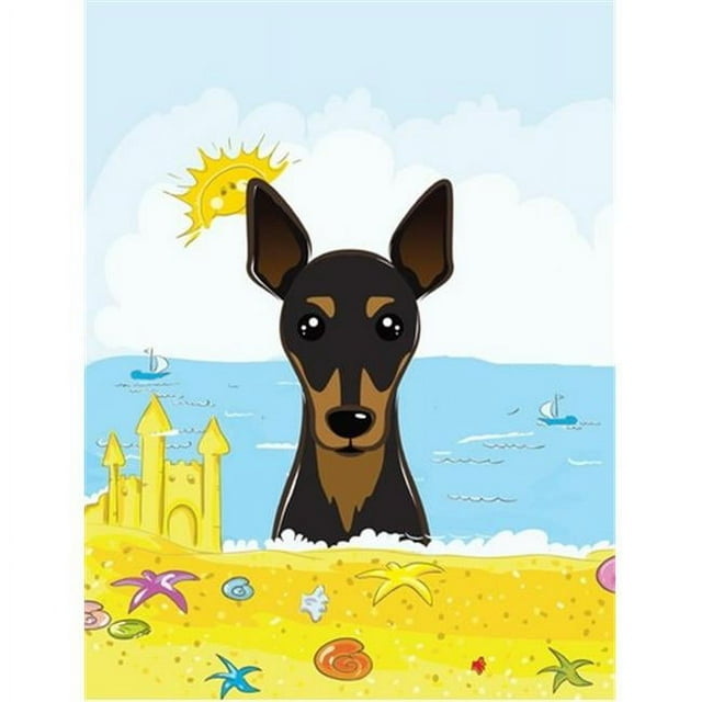 Carolines Treasures BB2108CHF Min Pin Été Plage Toile Maison Drapeau