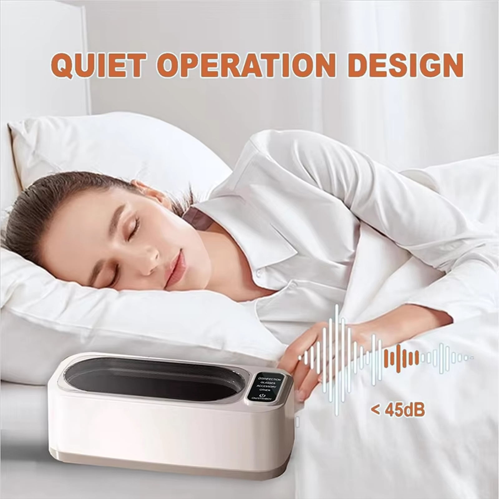 Ultrasonic Cleaning Machine for Jewelry Eyeglasses Dentures Compact Household Cleaner with One Button Operation