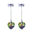 thumbnail image 1 of Pendientes para mujer, regalos para mujer, pendientes largos de moda para mujer, pendientes con colgante de corazón de diamantes de cristal de color, pendientes de lazo, joyería, el pendiente, 1 of 3