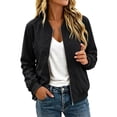 thumbnail image 3 of Fall Jacket for Women Solid Color Zip Up Long Sleeve Windproof Jacket Loose Fit Lightweight Spring Coat Winter Fall Outfits, 3 of 8