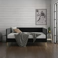 thumbnail image 4 of DHP Franklin Mid-Century Upholstered Daybed Frame, Black Velvet, Full, 4 of 21